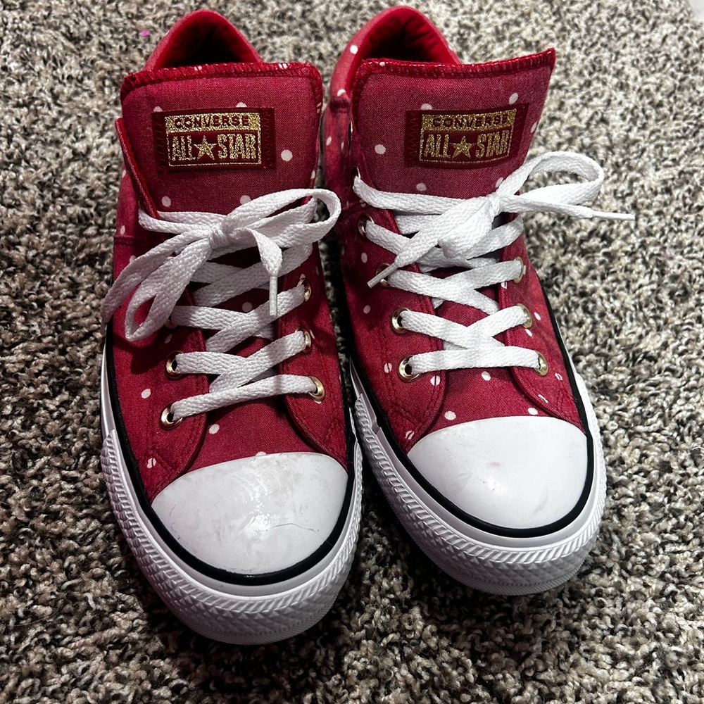 Converse woman’s Red and White Polka Dot Sneakers